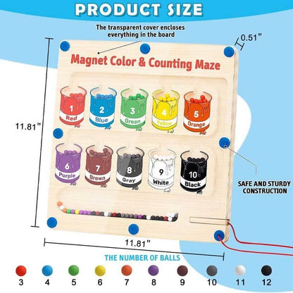 magnetic number and color sorting game