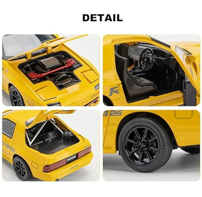 Mazda RX7 Metal Diecast Car - Yellow