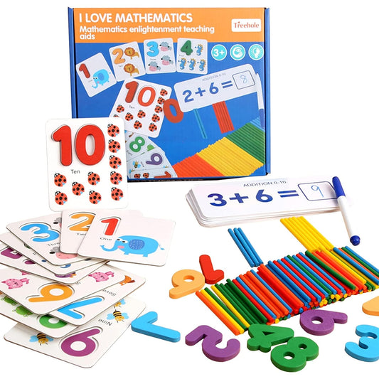 Mathematics Enlightenment Teaching Aids Wooden Card Game For Kids