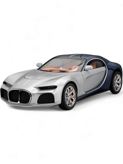 Bugatti Atlantic Metal Diecast Car -  Blue-Silver