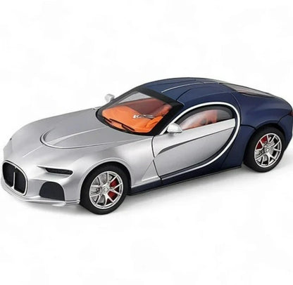 Bugatti Atlantic Metal Diecast Car -  Blue-Silver