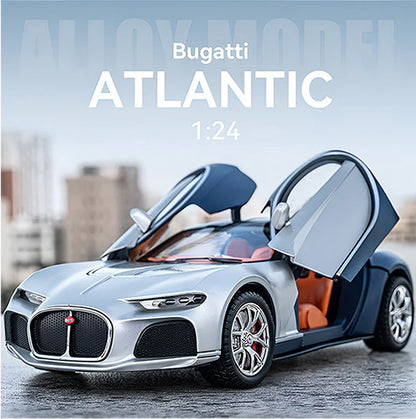 Bugatti Atlantic Metal Diecast Car -  Blue-Silver