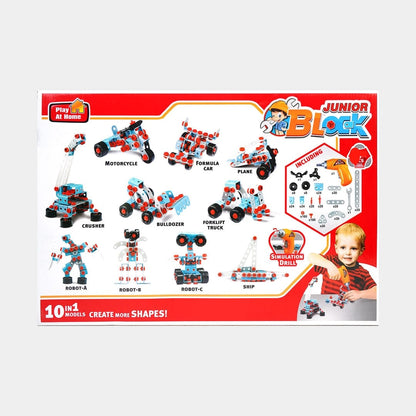 KIDS CONSTRUCTION TOOL KIT WITH BATTERY OPERATED DRILL (286 PCS)