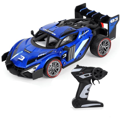 Remote Control Blue Smoke Drift Stunt Car Model Speed Racing