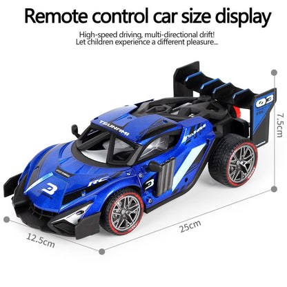 Remote Control Blue Smoke Drift Stunt Car Model Speed Racing