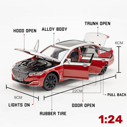 BMW THE 7 760LI High Simulation Alloy Model Metal Diecast Car - Red