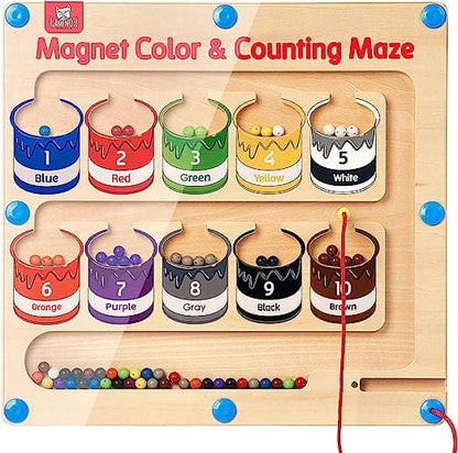 magnetic number and color sorting game