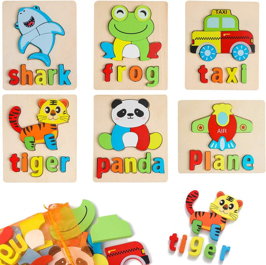 Wooden Puzzles with names (Pack OF 4 )Random